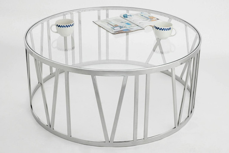 Stolik TIME ROMAN - szło, polerowana stal nierdzewna (TIME_ROMAN) - King Home