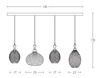 PENDANT LIGHT 4XE27 MAX 40W BLACK (19240 Zambelis) - Zambelis