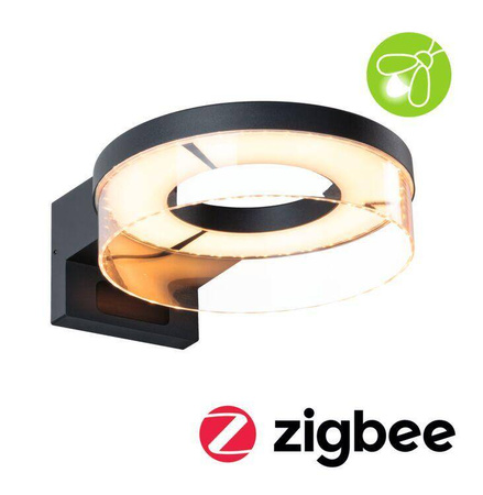 Oprawa elewacyjna CAPERA LED SH Zigbee12,5W 800lm 2200K-3000K czujnik ruchu i zmierzchu IP44 230V antracyt / aluminium (PL93113) - PAULMANN