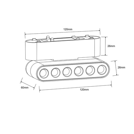 Reflektor Magnetic Slim Blaze 6W LED 3000K czarny (LP-616-MAG SLIM 6W 3BK) - Light Prestige