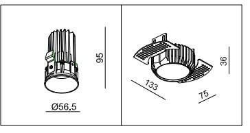 LED lampa EVA MINI FIXED HIDE-9W DIM White IP54 CRI90 3000K (03336W) - ZARlight