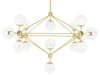 Lampa wisząca PLANETARIO 15 GOLD złota - klosze szronione (MD10230G-15.BRASS) - King Home