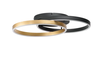 Nowoczesna lampa sufitowa czarno  złota HALO TOP 65+45 BK-GO (AZ6214) - Azzardo