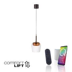 Lampa wisząca na pilota i aplikację, z płynną regulacją wysokości Q-KON MIEDZIANY (2741-20) - Paul Neuhaus