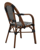 Krzesło ogrodowe CAFE PARIS ARM brązowe   rattan (KH1501100174) - King Home