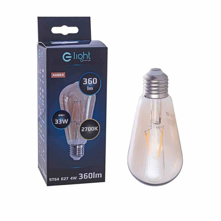 Żarówka Dekoracyjna 4W ST64 E27 Amber (EKZA3621) - Eko-Light
