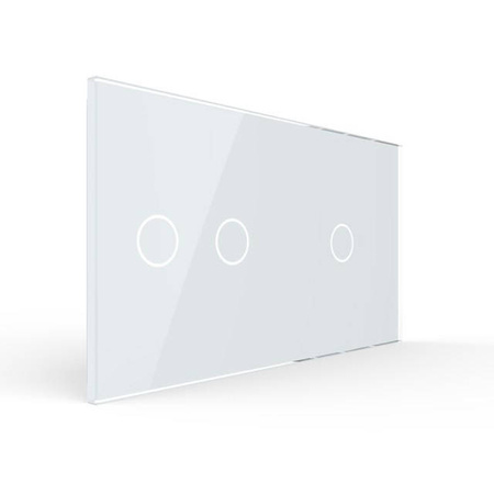 Podwójny panel szklany w kolorze Białym (7012-61) LIVOLO