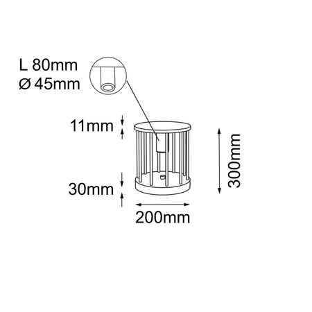 Lampa stojąca ogrodowa Hagi - Antracyt (300 mm)   (9905) - Shilo Garden