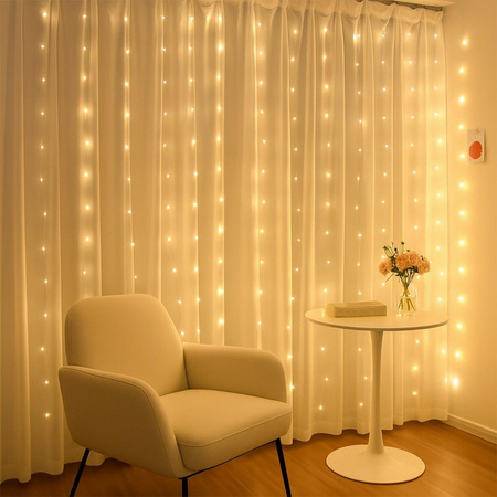 Kurtyna Okienna Girlanda Mery 300 LED USB Ciepła 3000K (EKG2309) - Eko-Light