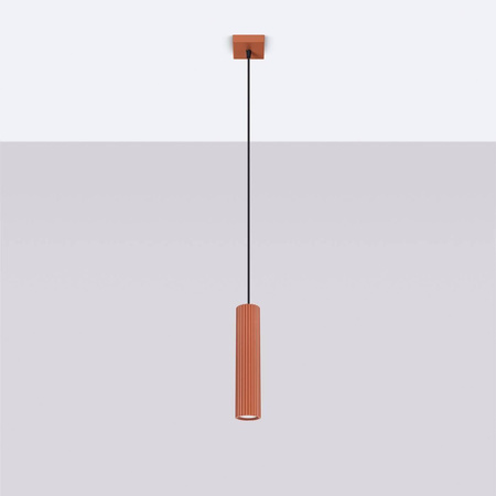 Lampa wisząca KARBON 1 ochra czerwona (SL.1630) - Sollux Lighting