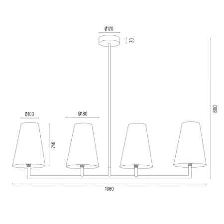Lampa Wisząca SAFIANO 4 (1828) - Argon