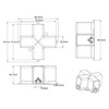 Łącznik X elektryczny do oświetlenia modułowego Geometric System New (LP-0209 łącznik X) - Light Prestige