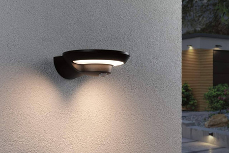 Oprawa elewacyjna BORDOLA LED solar PIR 3.5W 220lm 3000K IP44 antracyt tworzywo sztuczne (PL94855) - PAULMANN