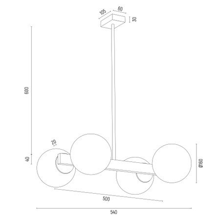 Żyrandol 4 pł. FREEMONT (1767) - Argon