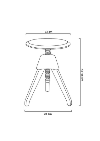 Stołek JERRY czarny - polipropylen, drewno (PW-017.CZARNY) - King Home
