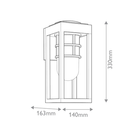 Mała latarnia naścienna Hone - 1 źródło światła - Strukturalna czerń (KL-HONE-S-BKT) - Elstead Lighting