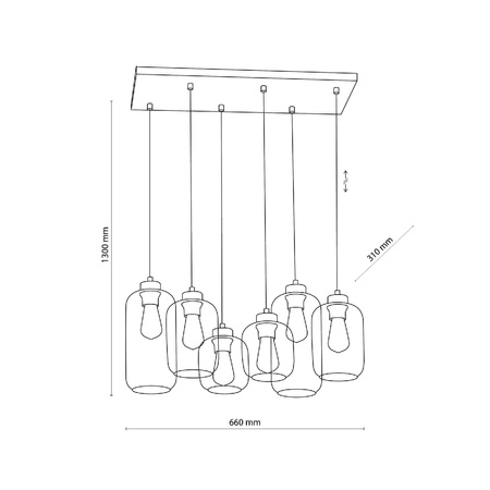 Lampa wisząca MARCO GREEN 6 PŁ (3328) - TK Lighting