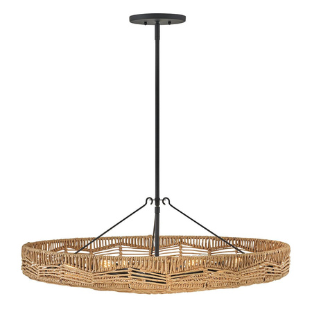Lampa wisząca Ophelia - 6 źródeł światła - Czarny, karmelowy beż (QN-OPHELIA-6P-BK-CAM) - Quintiesse