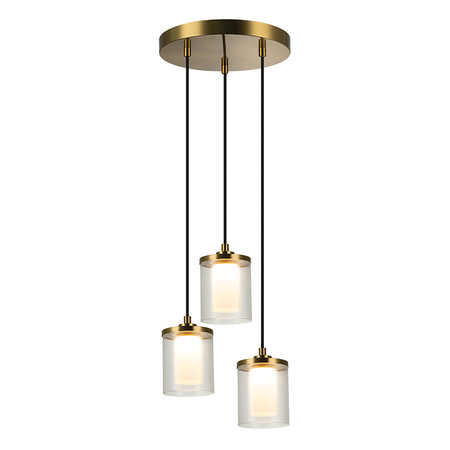 PENDANT LED LIGHT 20W 3000K METAL-GLASS GOLD (23021 Zambelis) - Zambelis
