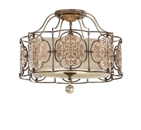 Lampa sufitowa, plafon MARCELLA kol. BRĄZOWO-BEŻOWY (FE/MARCELLA/SF) - Feiss- Elstead Lighting