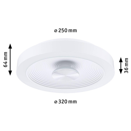 Plafoniera VOLEA 18W DIM 320MM 2120lm 3000K IP44 230V biały / srebrny/ tworzywo sztuczne (PL71177) - PAULMANN