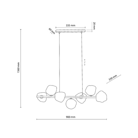 LAVA SABIA LAMPA WISZĄCA 7XG9 (11109) - TK Lighting