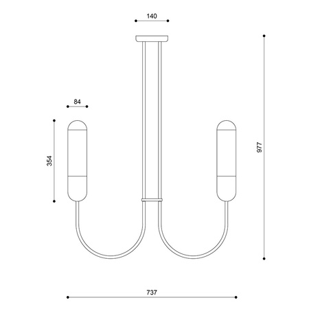 FUNSUI B granatowy żyrandol w rozmiarze S (FNB51313R02) - Ummo