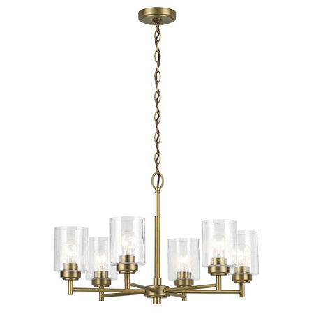 Żyrandol Winslow - 6 źródeł światła - Naturalny mosiądz (KL-WINSLOW6-NBR) - Elstead Lighting
