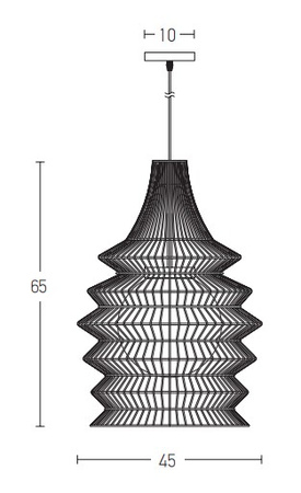 RATTAN PENDANT LIGH E BLACK (20155 Zambelis) - Zambelis