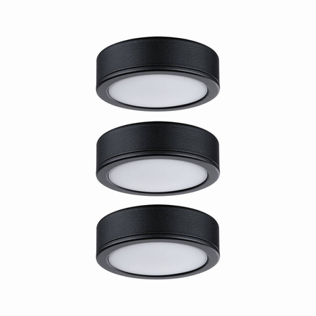 Zestaw opraw meblowych z zasilaczem LED 3x 3,5W 2700K Czarny (PL99990) - PAULMANN