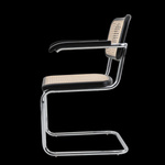 Krzesło VIENNA rattanowo czarne z podłokietnikami (MH-015CH-BN) - Moos Home