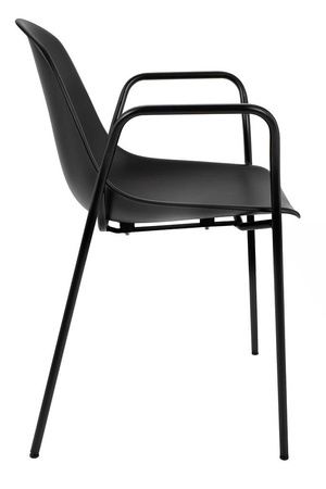 Krzesło RESOL ARM czarne - polipropylen,  metal (292-CPP4.BLACK) - King Home
