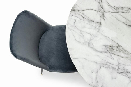 Krzesło DIEGO ciemny szary - welur, podstawa czarno złota (KH1201100122.DKGREY) - King Home