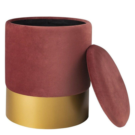 Pufa welurowa VELVET przydymiony róż / rozm. L (VWF17B00B-L-R) - Moos Home