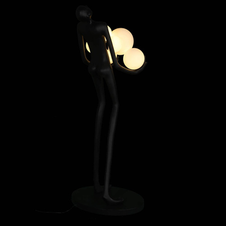 Designerska czarna lampa podłogowa WOMAN 180 cm (F9312) - Step into Design