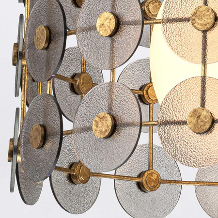 Efektowna lampa wisząca Meridian - 3 źródła światła - Przecierane złoto (QN-MERIDIAN-3P-DG) - Quintiesse