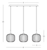 PENDANT LIGHT 3XE27 MAX40W GLASS CLEAR-SMOKE-CHAMPAGNE (22074 Zambelis) - Zambelis