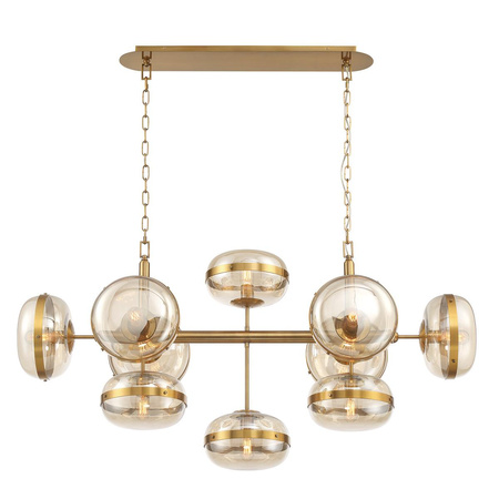 Lampa wyspowa Nottingham - 10 źródeł światła - Antyczny mosiądz (QN-NOTTINGHAM-10LP-AB) - Quintiesse