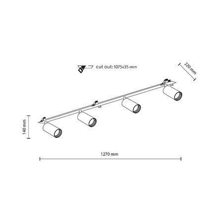 AMIS WHITE 4XGU10 PODTYNKOWY (10813) - TK Lighting