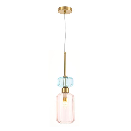 Szklana lampa wisząca MOLLY PINK 1xE14 (ML1822) - Milagro