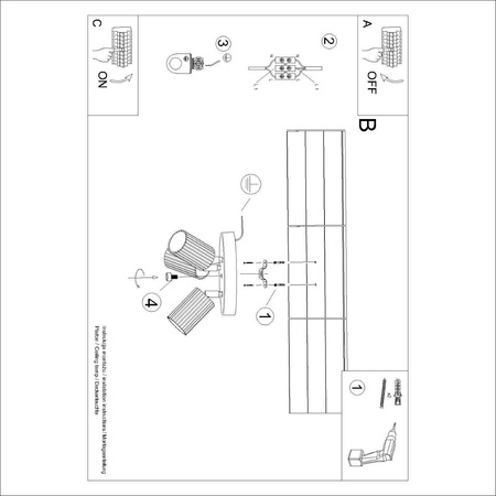 Plafon KARBON 3P złoty (SL.1563) - Sollux Lighting