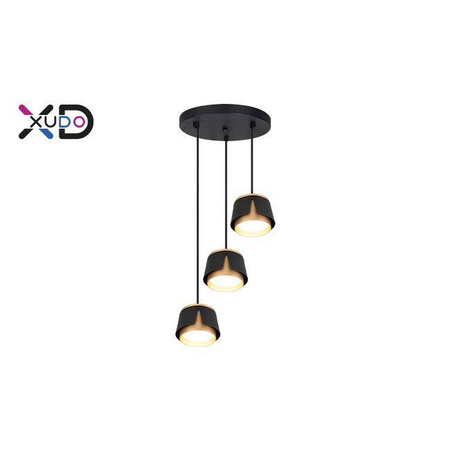 Oprawa wisząca x3 GX53 czarn+złota okrąg (XD-IK259B) - Xudo