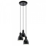 Lampa wisząca PRIDDY 3 czarna (49465 - Eglo) - żyrandol