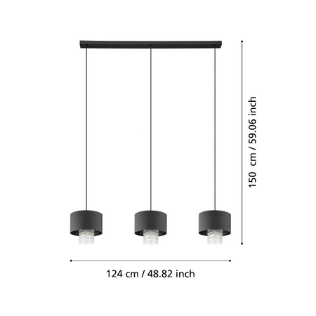 Lampa wisząca SAPUARA czarna (39978) - EGLO