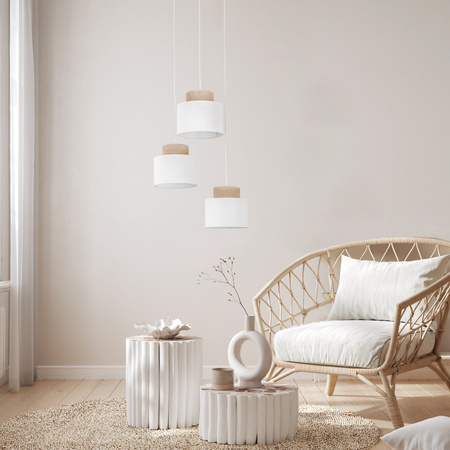 Kaskadowa lampa wisząca DUO WHITE JUTA 3 KOŁO  (2594) - TK Lighting