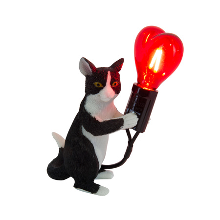 Lampa na komodę do pokoju dziecka Kot Gato Czarny  (TL0103) - Yaskr