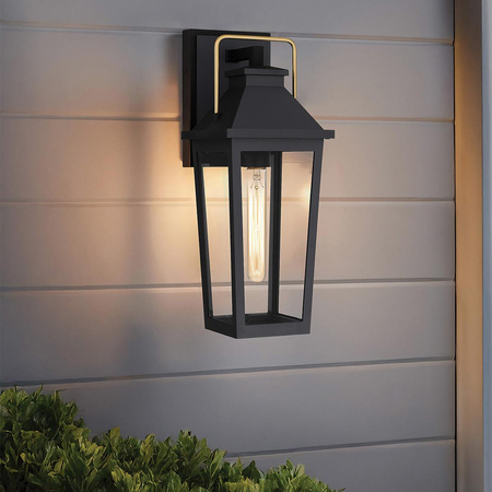 Średnia latarnia naścienna Buckley - 1 źródło światła - Matowa czerń (QZ-BUCKLEY-M-MBK) - Elstead Lighting