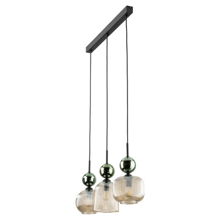 SOPHIA GREEN COGNAC LAMPA WISZĄCA 3XE14 (11147) - TK Lighting