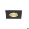 PATTA-I, lampa wpuszczana, LED, 3000K, kwadratowa, czarna matowa, 38°, z zasilaczem (114430) - SLV
