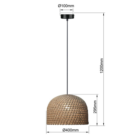 Ratanowa lampa wisząca Kanso 40 cm jasne drewno 1xE27 (LP-2025/1P 40 cm) - Light Prestige